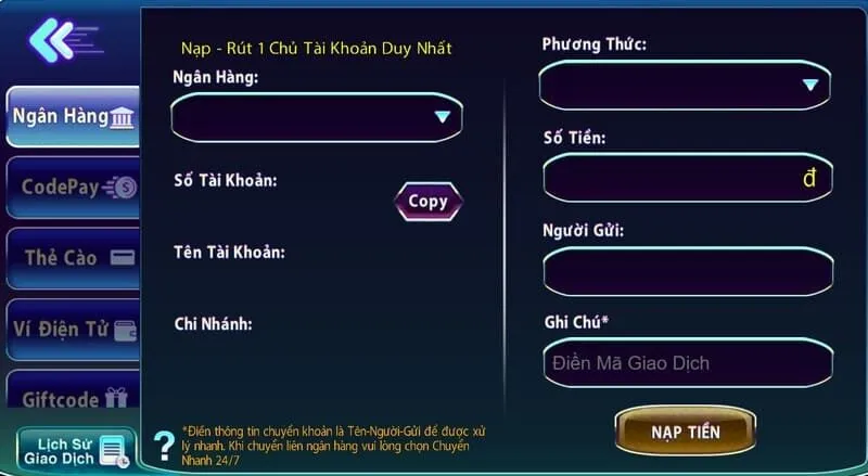Quy tr&igrave;nh nạp - r&uacute;t tiền tại 789club kh&aacute; đơn giản v&agrave; nhanh ch&oacute;ng
